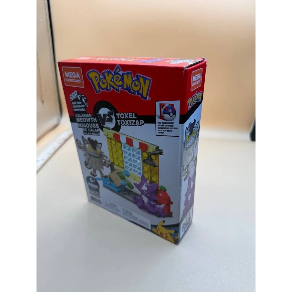 Mega Construx Pokemon 114 Piece Galarian Meowth vs Toxel Building Set (2020) NEW